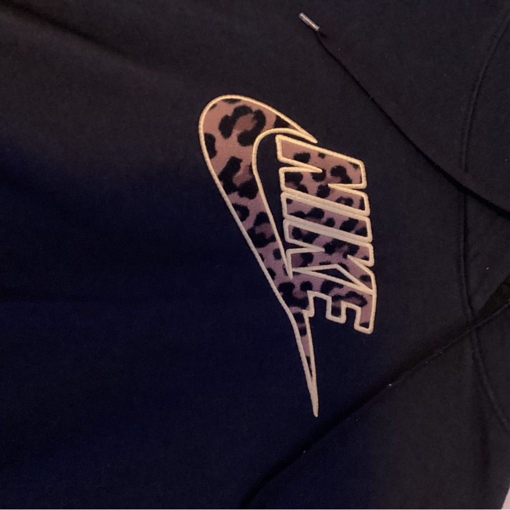 Nike Kids' Black and Leopard Print hoodie